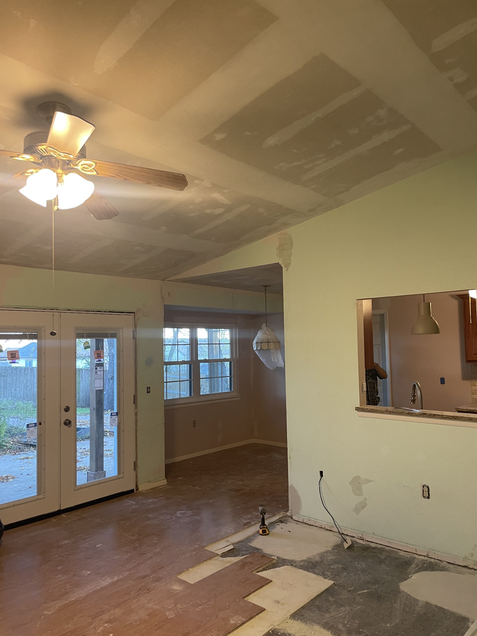 Ceiling drywall joints and interior walls during remodeling